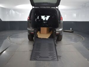 Grey Chrysler Pacifica with BraunAbility Rear Entry Manual Fold Out conversion