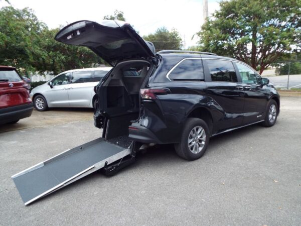 Black Toyota Sienna with Driverge Rear Entry Manual Fold Out conversion