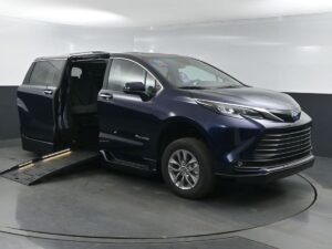 Blue Toyota Sienna with BraunAbility Side Entry Automatic Fold Out conversion
