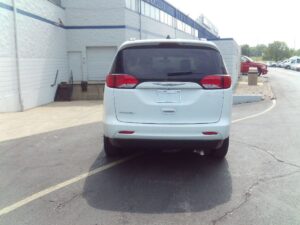 White Chrysler Voyager with Vantage Mobility Side Entry Automatic Fold Out conversion