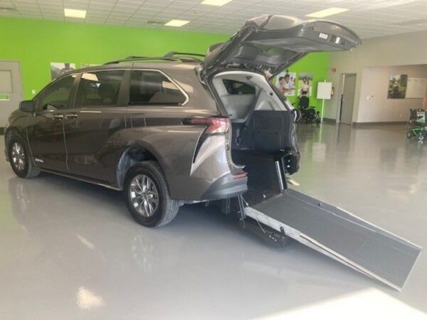 Grey Toyota Sienna with Driverge Rear Entry Manual Fold Out conversion