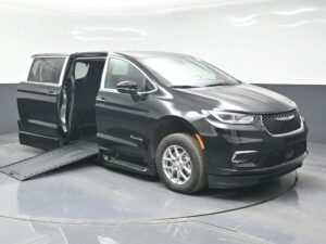 Black Chrysler Pacifica with BraunAbility Side Entry Automatic In Floor conversion