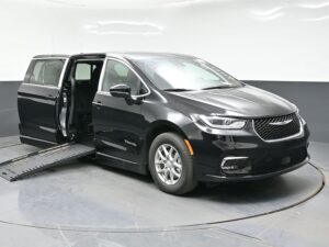 Black Chrysler Pacifica with BraunAbility Side Entry Automatic Fold Out conversion