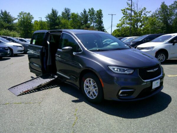 Grey Chrysler Pacifica with Driverge Side Entry Automatic Fold Out conversion