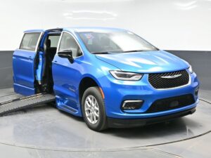 Blue Chrysler Pacifica with BraunAbility Side Entry Automatic Fold Out conversion