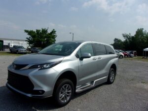 Silver Toyota Sienna with BraunAbility Side Entry Automatic Fold Out conversion