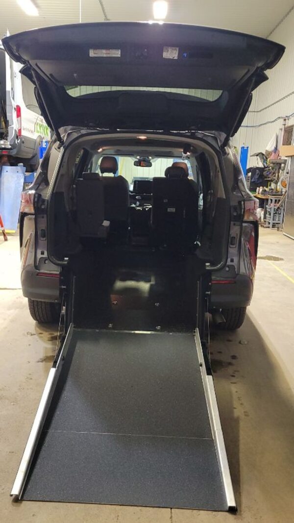 Grey Toyota Sienna with Driverge Rear Entry Manual Fold Out conversion