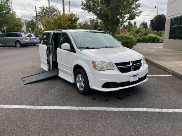 White Dodge Grand Caravan with Rollx Side Entry Automatic  conversion