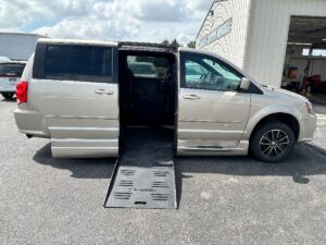 Brown Dodge Grand Caravan with BraunAbility Side Entry Automatic Fold Out conversion