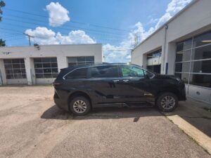 Black Toyota Sienna with BraunAbility Side Entry Automatic In Floor conversion
