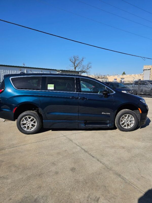 Blue Chrysler Pacifica with BraunAbility Side Entry Automatic Fold Out conversion