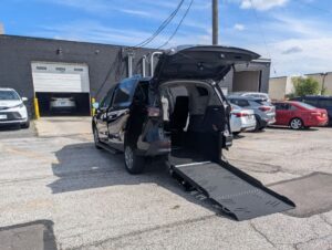 Black Toyota Sienna with Vantage Mobility Rear Entry Manual Fold Out conversion