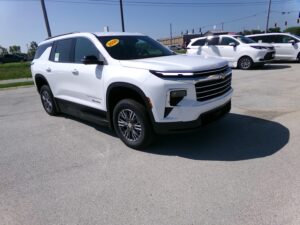 White Chevrolet Traverse with BraunAbility Side Entry Automatic In Floor conversion