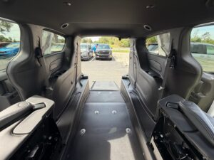 White Chrysler Voyager with BraunAbility Rear Entry Manual Fold Out conversion