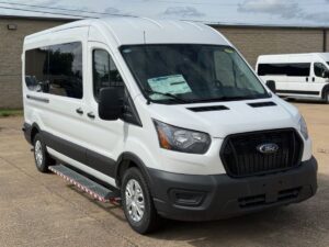White Ford Transit with Driverge Rear Entry Automatic Fold Out conversion