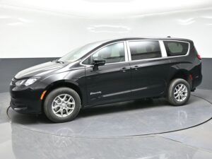 Black Chrysler Voyager with BraunAbility Rear Entry Manual Fold Out conversion