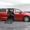 Red Chrysler Pacifica with BraunAbility Side Entry Automatic Fold Out conversion