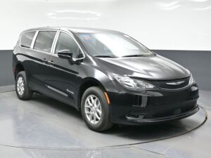 Black Chrysler Voyager with BraunAbility Rear Entry Manual Fold Out conversion