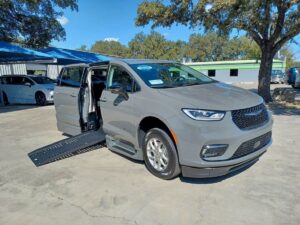 Grey Chrysler Pacifica with BraunAbility Side Entry Automatic Fold Out conversion