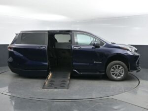 Blue Toyota Sienna with BraunAbility Side Entry Automatic Fold Out conversion