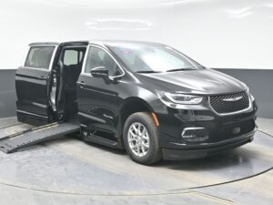 Black Chrysler Pacifica with BraunAbility Side Entry Automatic Fold Out conversion