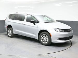 Silver Chrysler Voyager with BraunAbility Rear Entry Manual Fold Out conversion