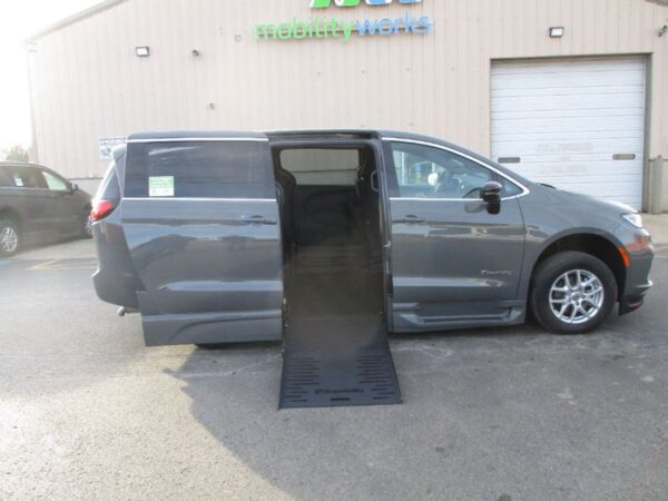 Grey Chrysler Pacifica with BraunAbility Side Entry Automatic Fold Out conversion