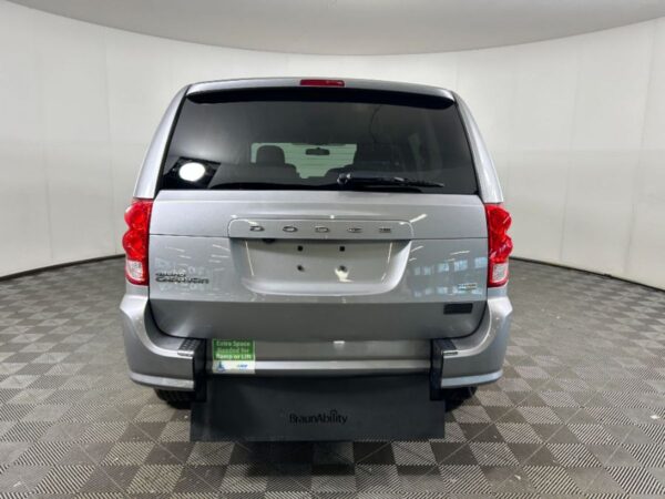Silver Dodge Grand Caravan with BraunAbility Rear Entry Manual Fold Out conversion