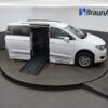 White Chrysler Pacifica with BraunAbility Side Entry Automatic Fold Out conversion