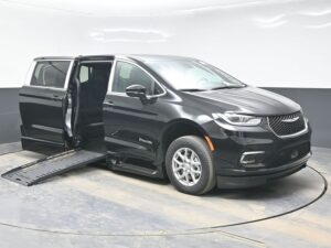 Black Chrysler Pacifica with BraunAbility Side Entry Automatic Fold Out conversion