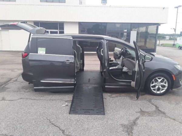 Grey Chrysler Pacifica with BraunAbility Side Entry Automatic Fold Out conversion