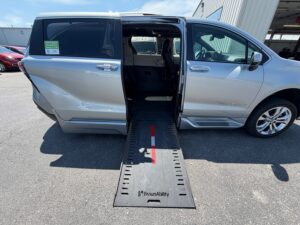 Silver Toyota Sienna with BraunAbility Side Entry Automatic In Floor conversion