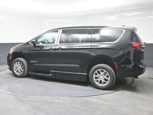 Black Chrysler Pacifica with BraunAbility Side Entry Automatic In Floor conversion