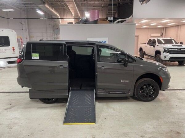 Grey Chrysler Pacifica with Driverge Side Entry Automatic Fold Out conversion