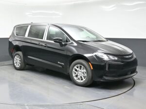Black Chrysler Voyager with BraunAbility Rear Entry Manual Fold Out conversion