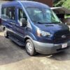 Blue Ford Transit with Driverge Rear Entry Automatic Fold Out conversion