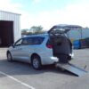 Silver Chrysler Pacifica with Driverge Rear Entry Manual Fold Out conversion