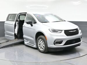Silver Chrysler Pacifica with BraunAbility Side Entry Automatic Fold Out conversion
