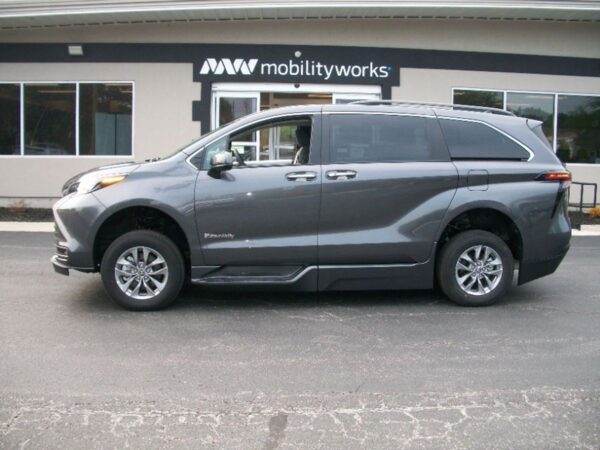 Grey Toyota Sienna with BraunAbility Side Entry Automatic Fold Out conversion