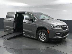 Grey Chrysler Pacifica with BraunAbility Side Entry Automatic Fold Out conversion