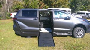 Grey Toyota Sienna with BraunAbility Side Entry Automatic Fold Out conversion