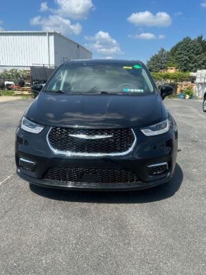 Black Chrysler Pacifica with Driverge Rear Entry Manual Fold Out conversion