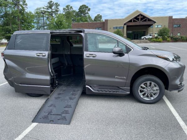 Grey Toyota Sienna with BraunAbility Side Entry Automatic Fold Out conversion