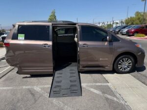 Brown Toyota Sienna with BraunAbility Side Entry Automatic Fold Out conversion