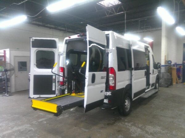 White Ram ProMaster with Driverge Rear Entry Automatic Fold Out conversion