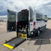 White Ford Transit with Driverge Rear Entry Automatic Fold Out conversion