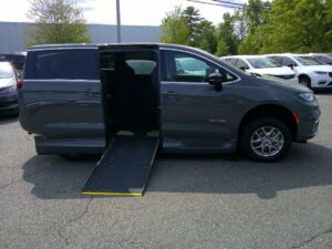 Grey Chrysler Pacifica with Driverge Side Entry Automatic Fold Out conversion