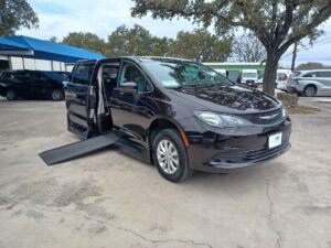Brown Chrysler Pacifica with Vantage Mobility Side Entry Automatic In Floor conversion