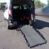 White Ford Transit Connect with Driverge Rear Entry Manual Fold Out conversion