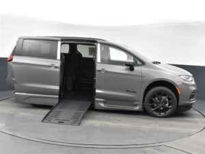 Grey Chrysler Pacifica with BraunAbility Side Entry Automatic Fold Out conversion